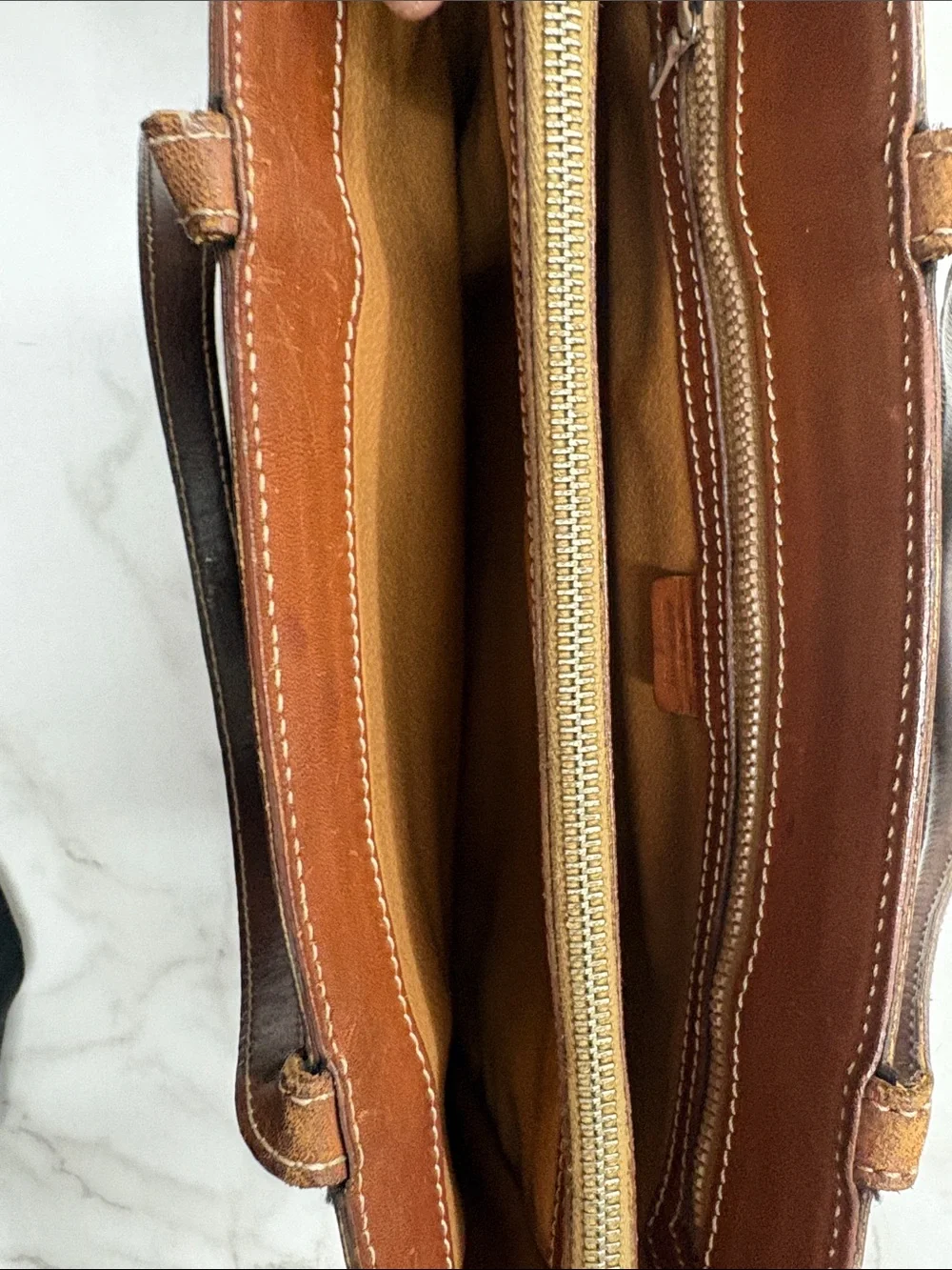 Celine Macadam tote bag Tan and Beige Leather Zip Tote with Silver Hardware - Picture 9 of 12